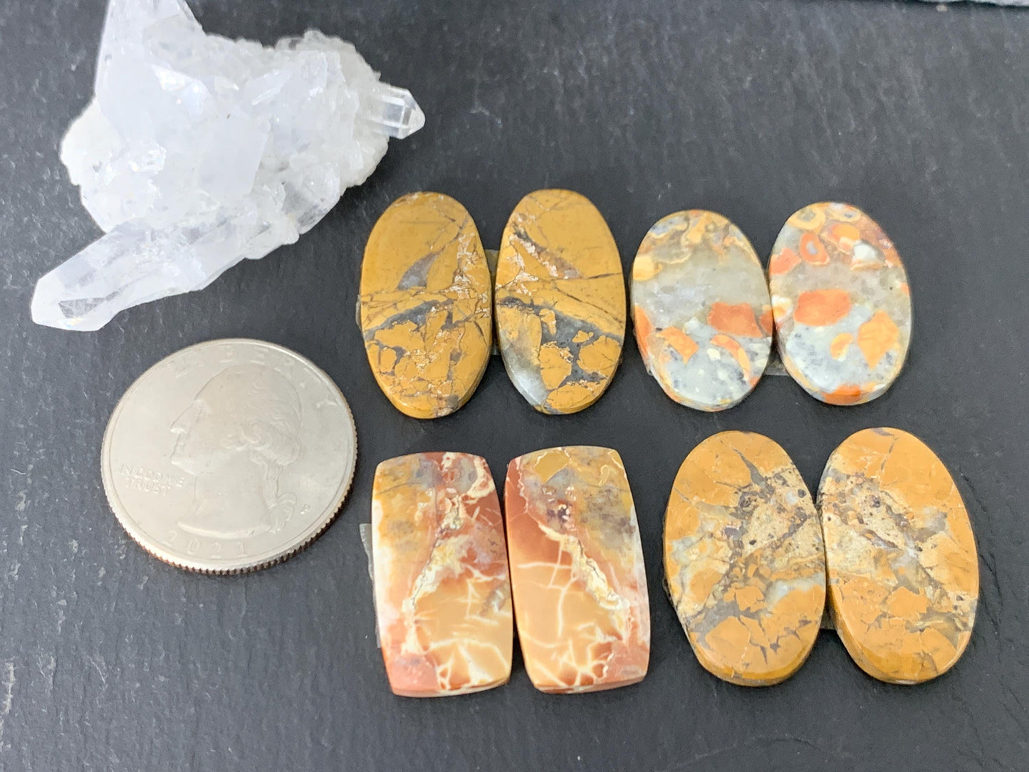 Maligano Jasper cabochon pair