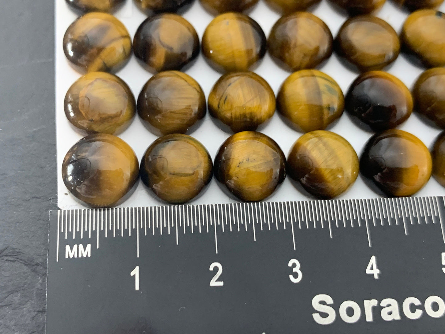 Tiger eye round 10mm cabochon - Calibrated cabochons