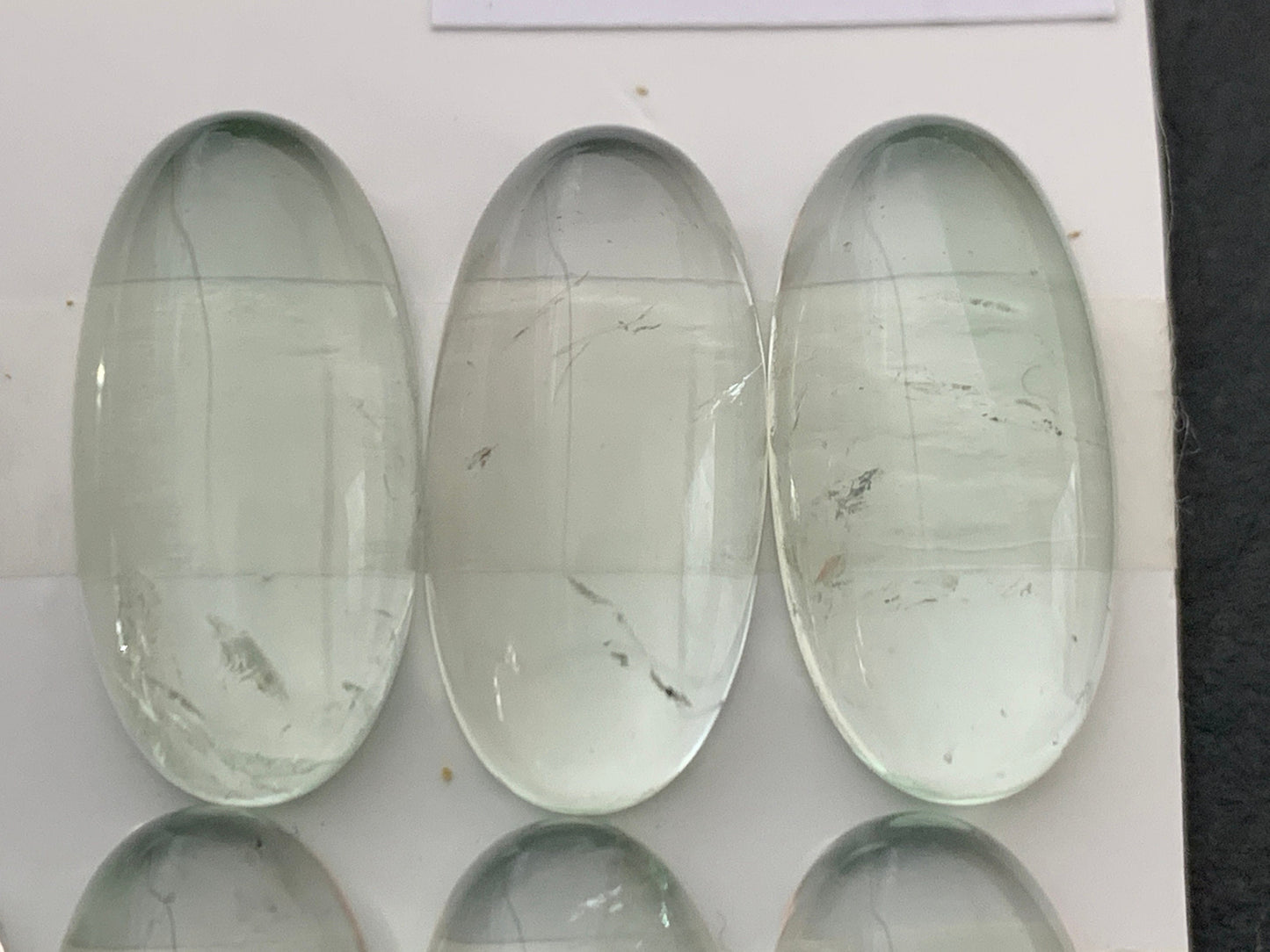 Green Amethyst oval 10x20mm cabochon - Calibrated cabochons
