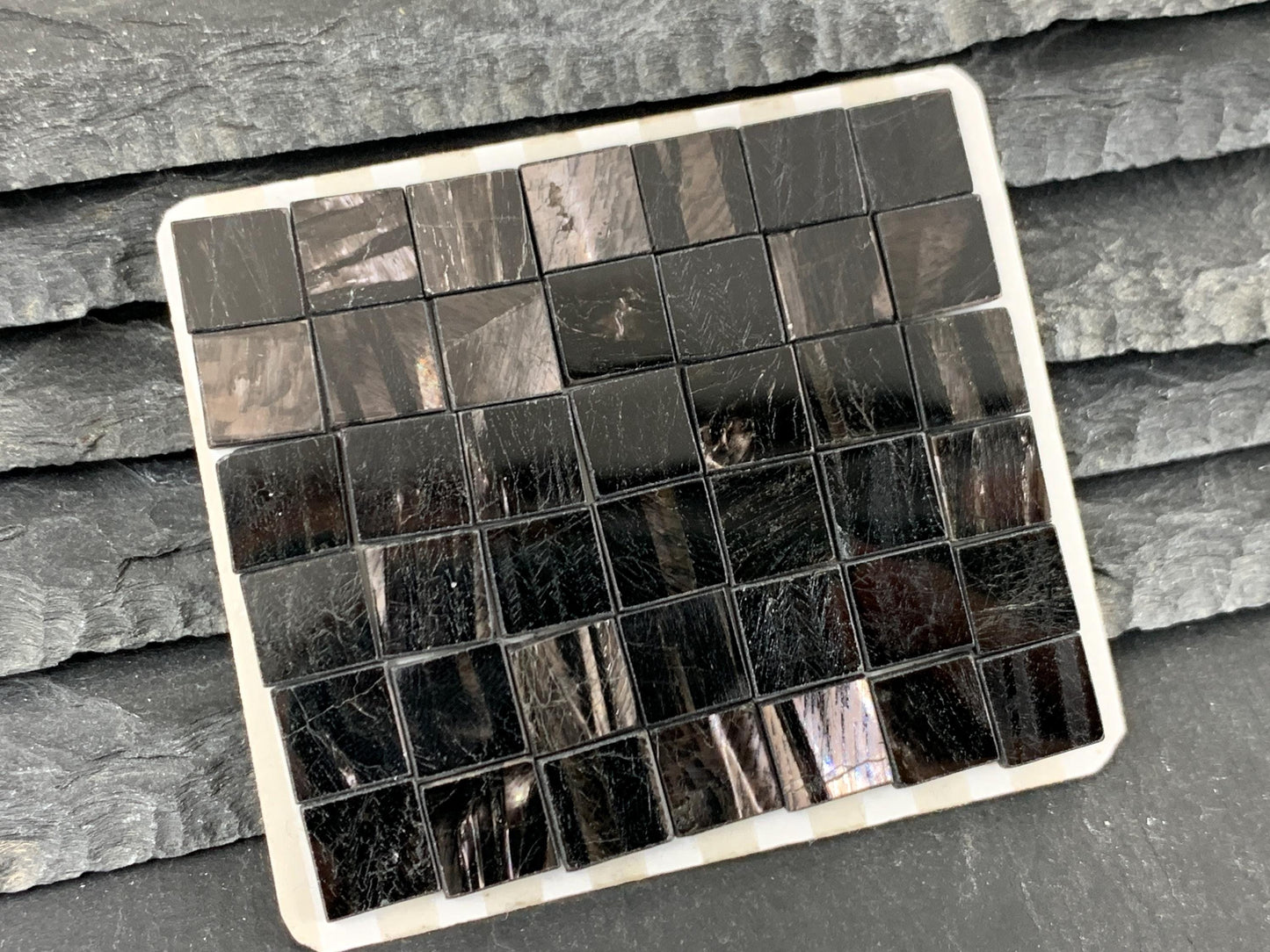 Flat Hypersthene square 10mm cabochon - Calibrated cabochons