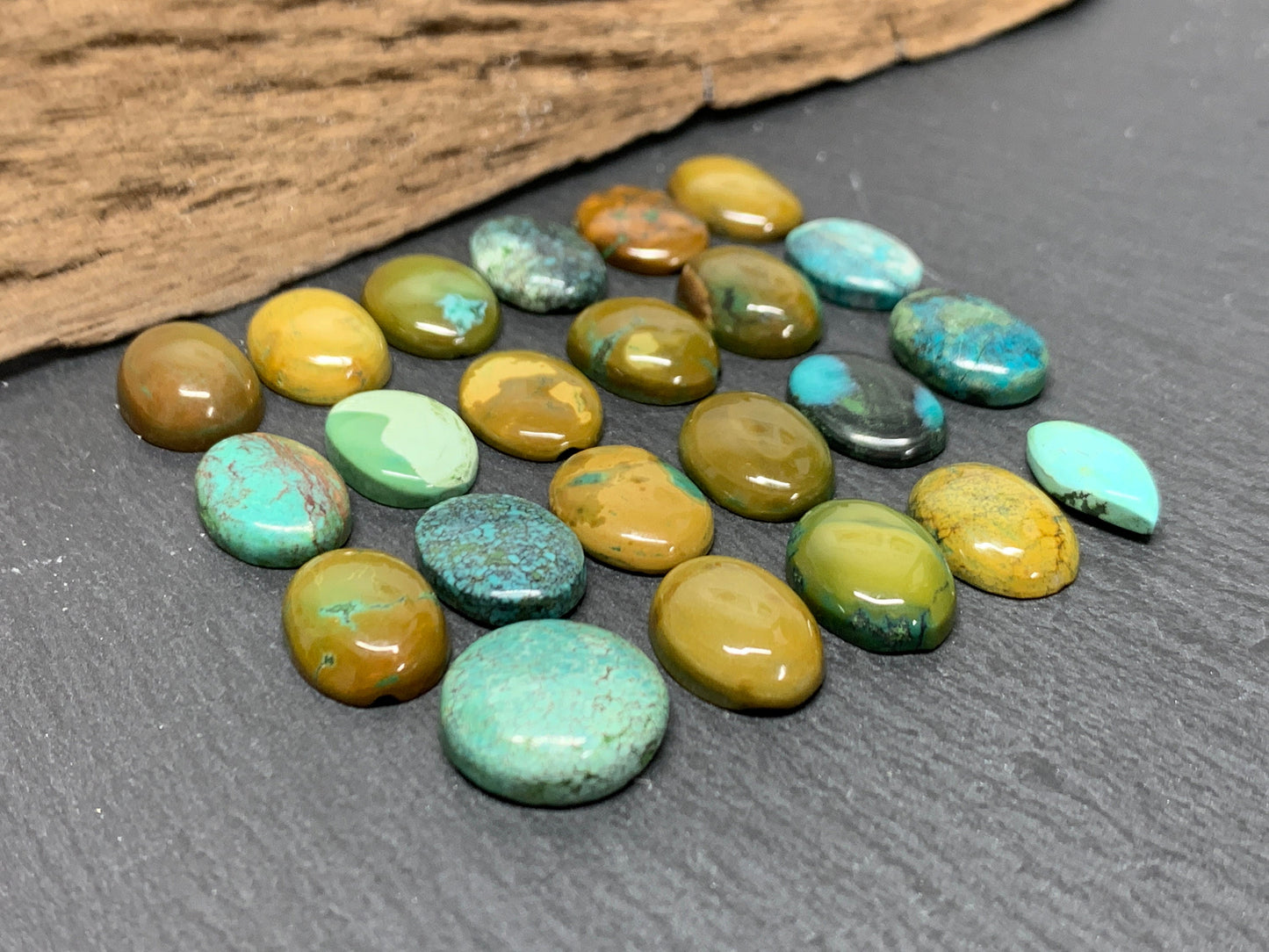 Tibetan Turquoise Cabochon - Natural 14mm Oval Stone, Hand Cut Gem