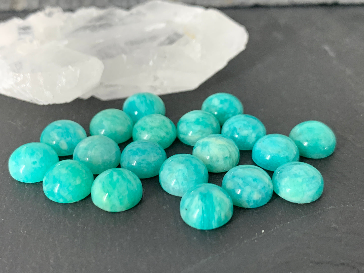 Amazonite round 8mm Cabochon - Calibrated cabochons