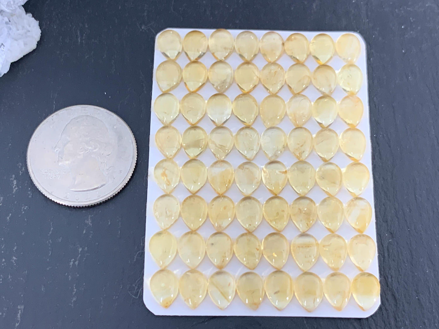 Citrine pear 6x8mm cabochon - Calibrated cabochons