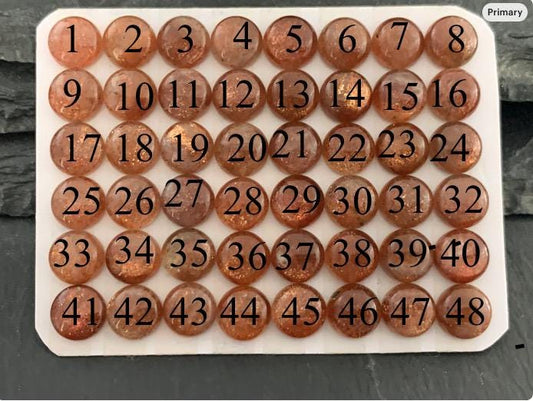 Sunstone round 8mm cabochon - Calibrated cabochons