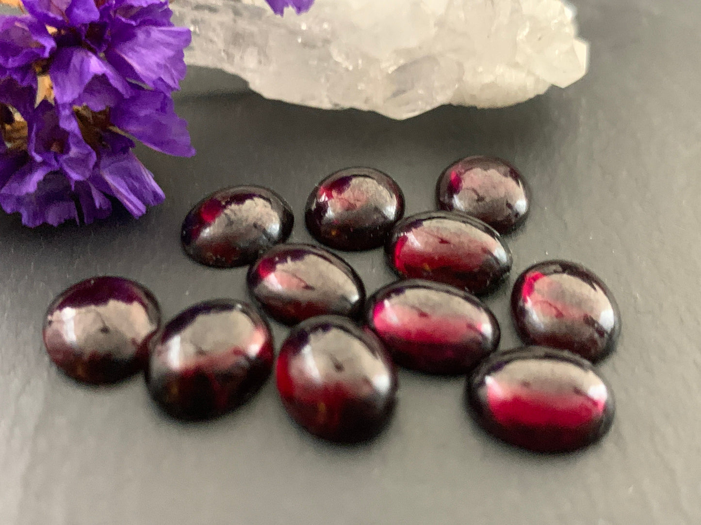 Natural Garnet oval 7x9mm, 8x10mm cabochon