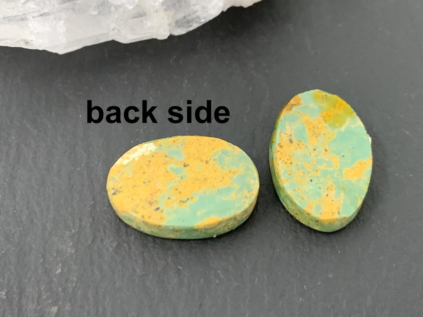 Tibetan Turquoise Pair 9x15mm Cabochon - Hand Cut Cabochon