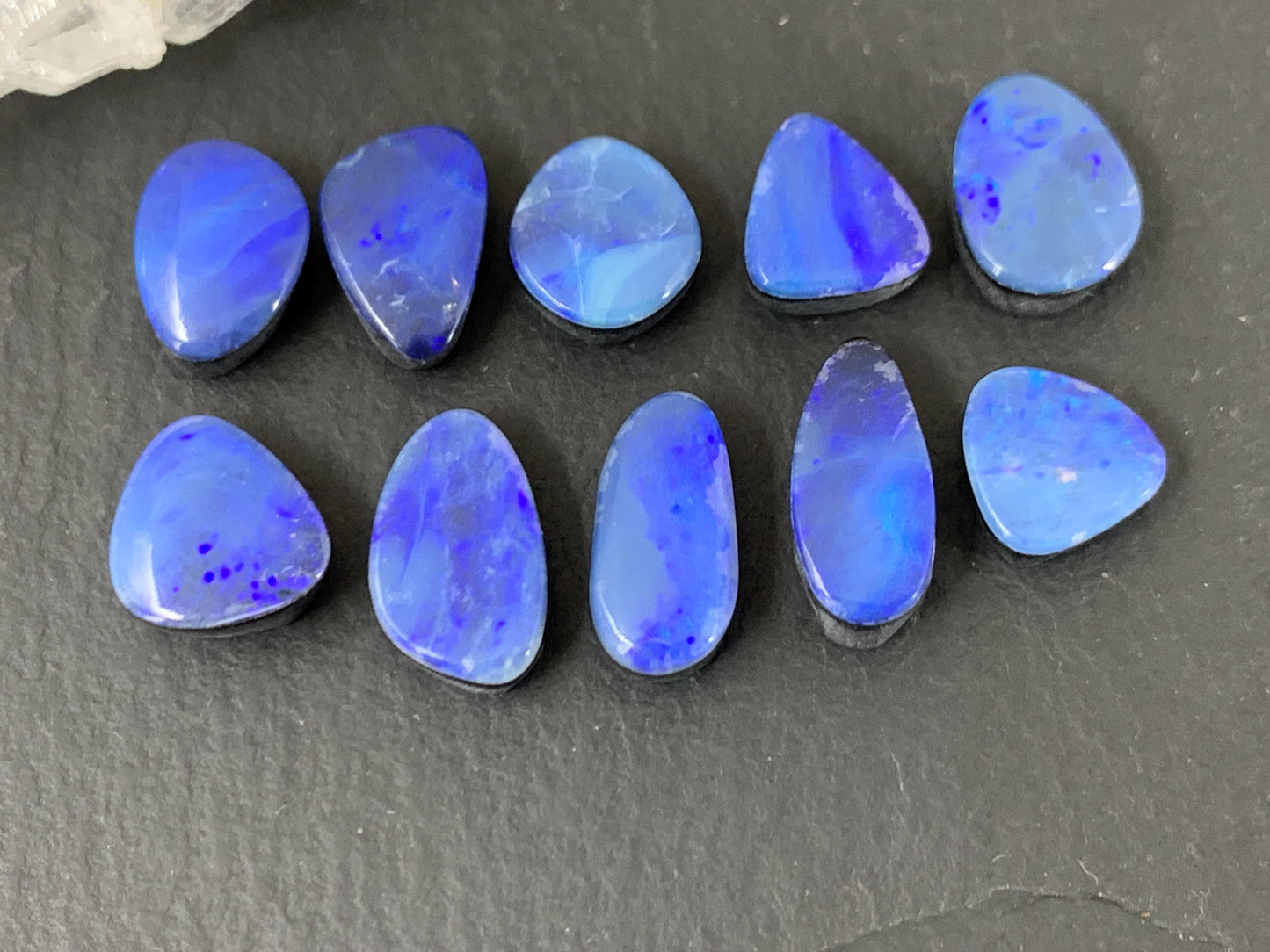 Australian Opal Doublet 8-12mm long cabochon - Second quality