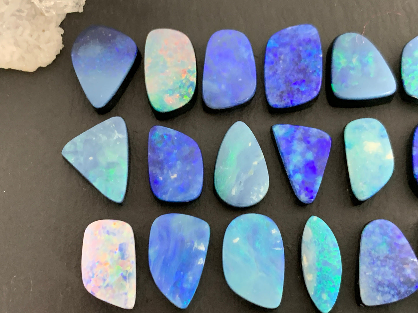 Australian Opal doublet 12-15mm long cabochon