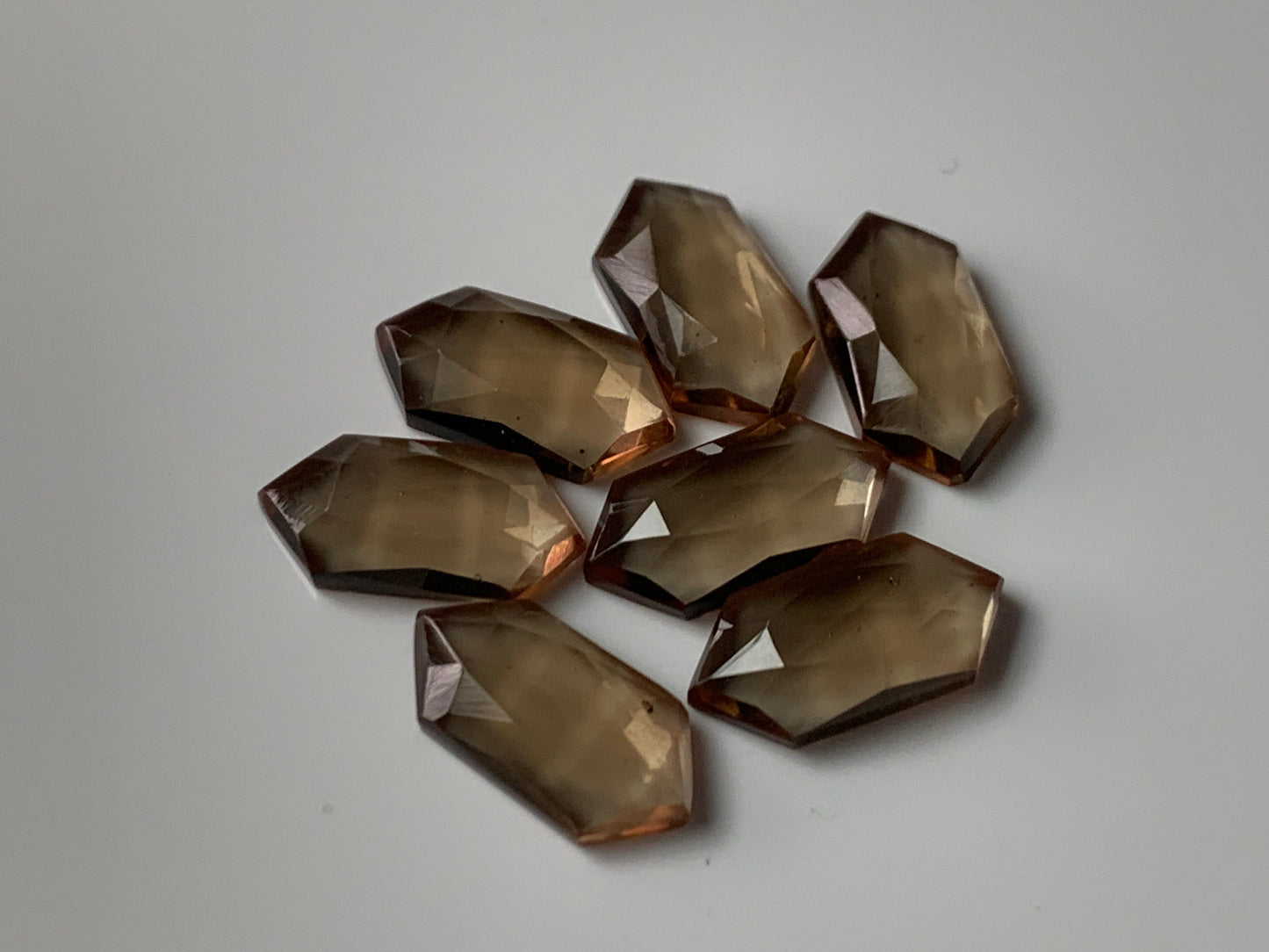 Faceted color changing Alexandrite long hexagon 8x16mm cabochon - Cabochons are calibrated