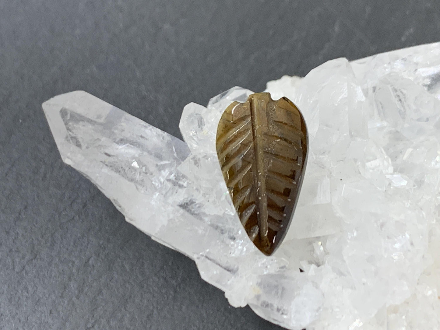Carved Tourmaline 8x15x2mm cabochon