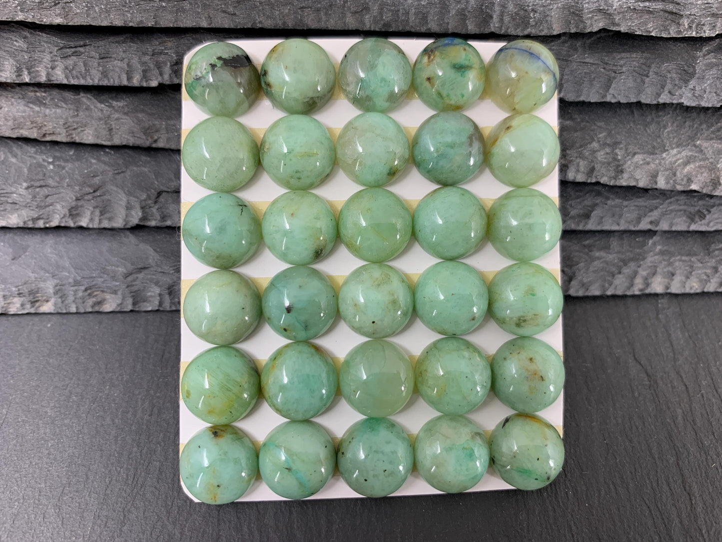 Chrysocolla round 12mm cabochon - Calibrated cabochons