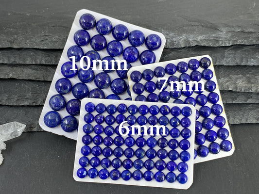 Lapis Lazuli round 5mm, 6mm, 7mm, 8mm, 10mm cabochon - Calibrated cabochons