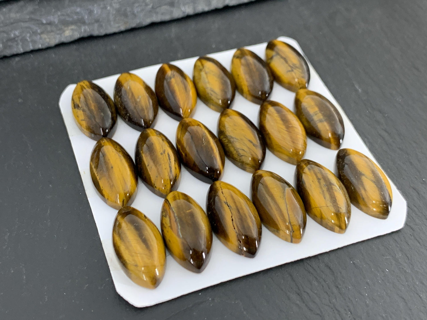 Tiger Eye marquise 10x20mm cabochon