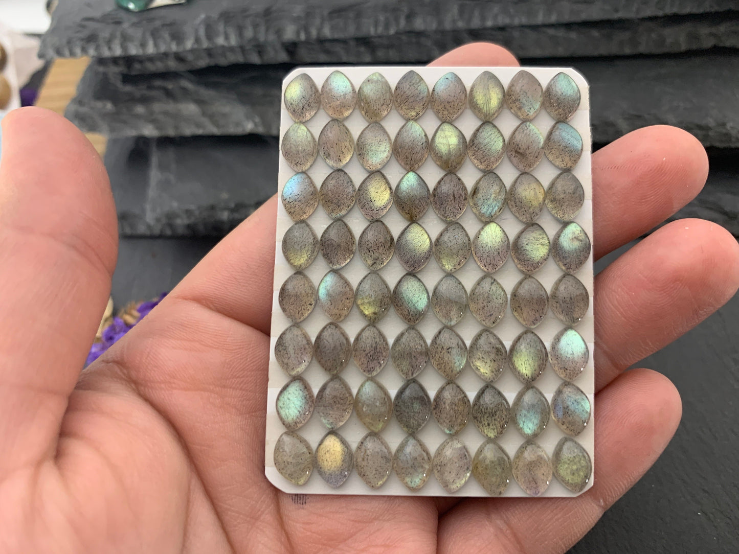 Labradorite marquise 6x8mm Cabochon - Calibrated Cabochons
