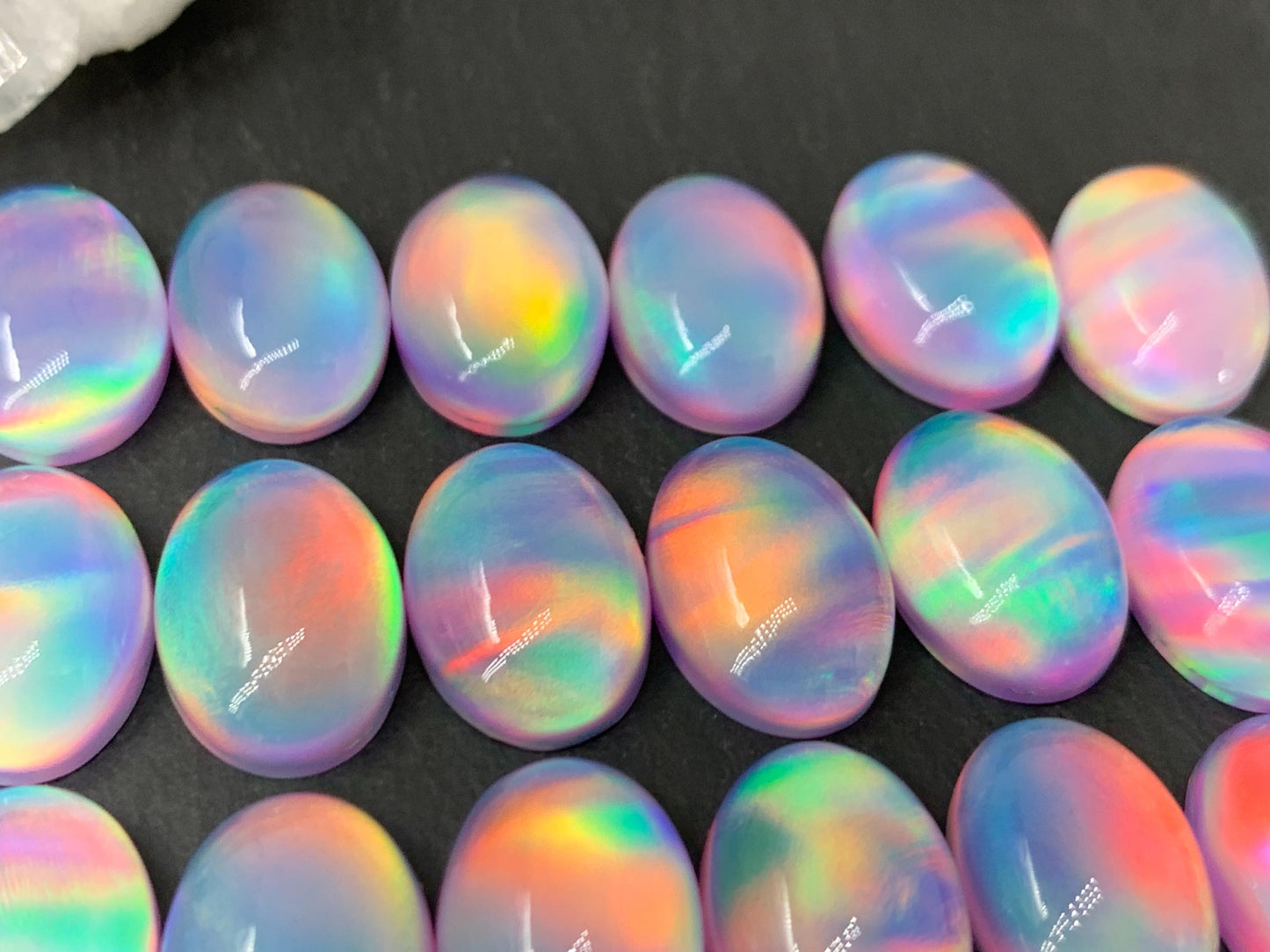 Aurora Opal oval 10x14mm cabochons - Doublet cabochons