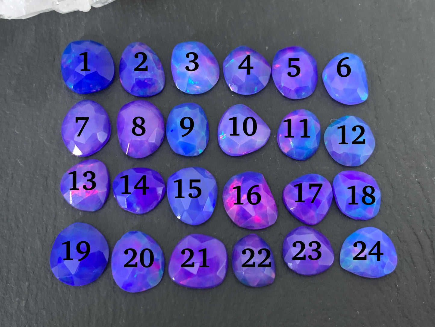 Faceted Purple Ethiopian Opal 8-10mm cabochon