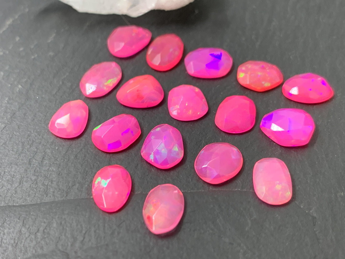 Faceted Pink Ethiopian Opal 9-10mm cabochon
