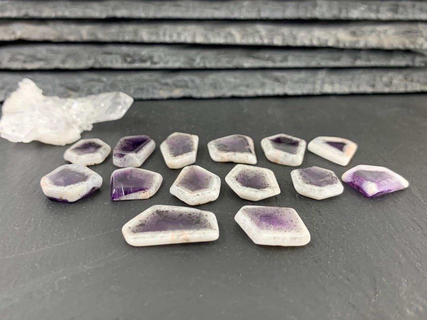 Amethyst hexagon slice