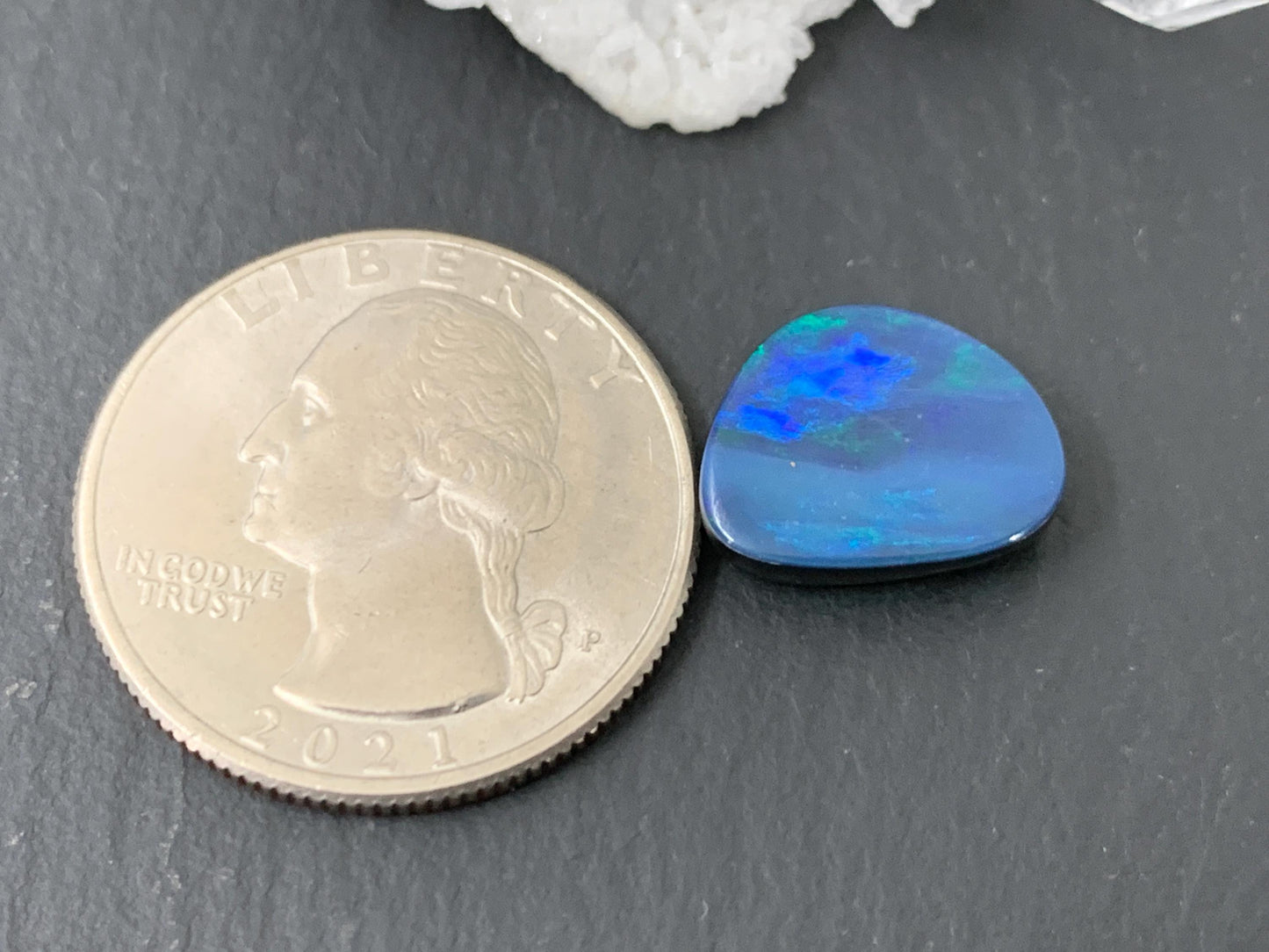 Australian Opal doublet 11x13x4mm cabochon