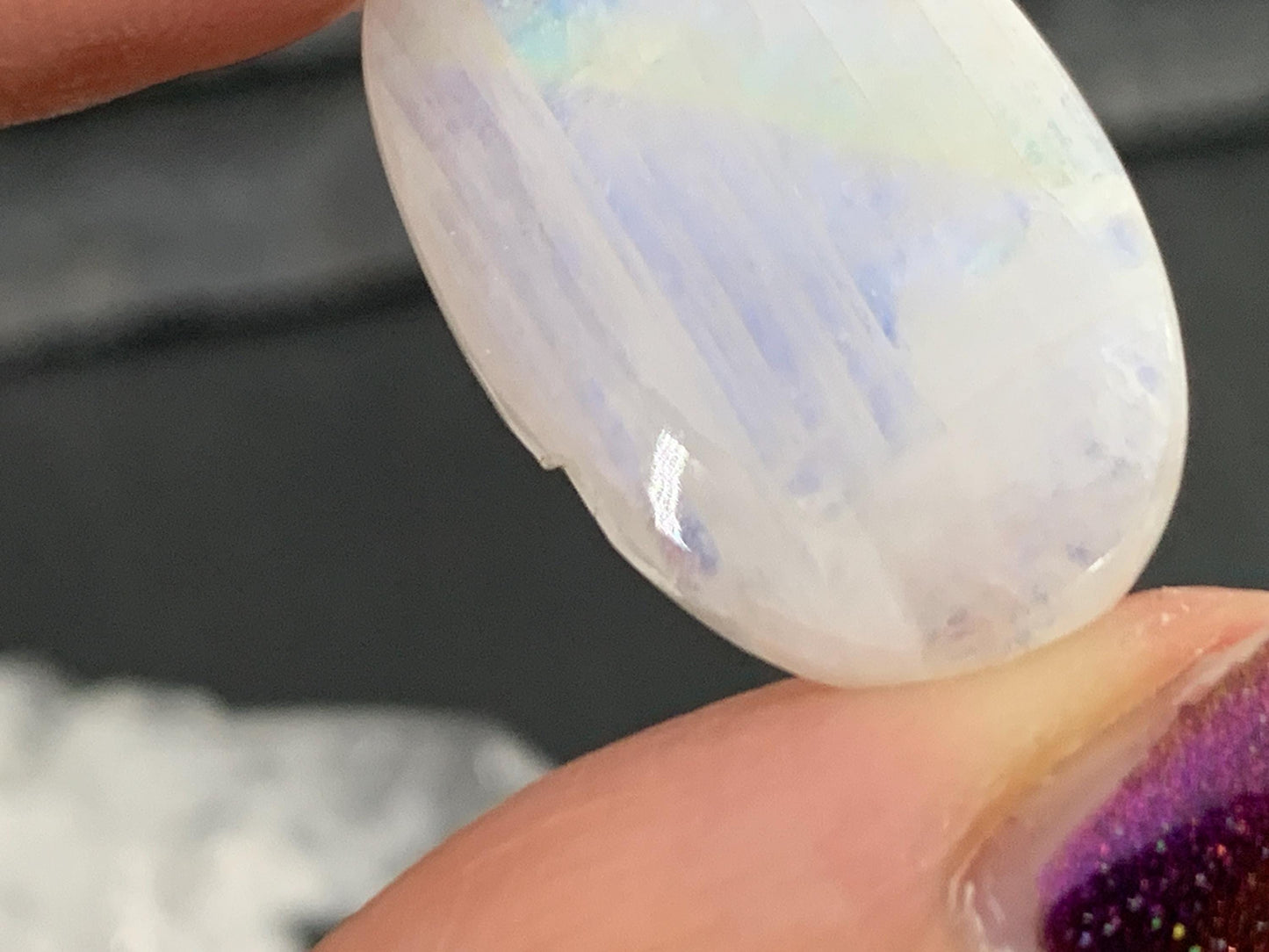 Discounted Rainbow Moonstone 25x16x5mm cabochon