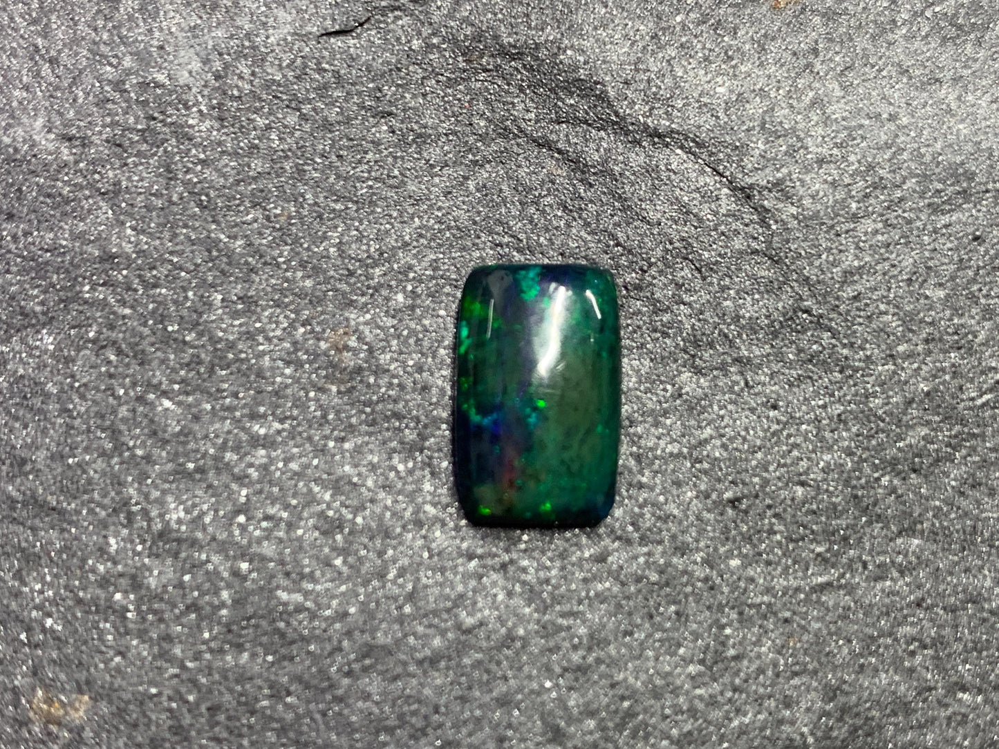 Black Ethiopian Opal rectangle 7x12x3mm cabochon