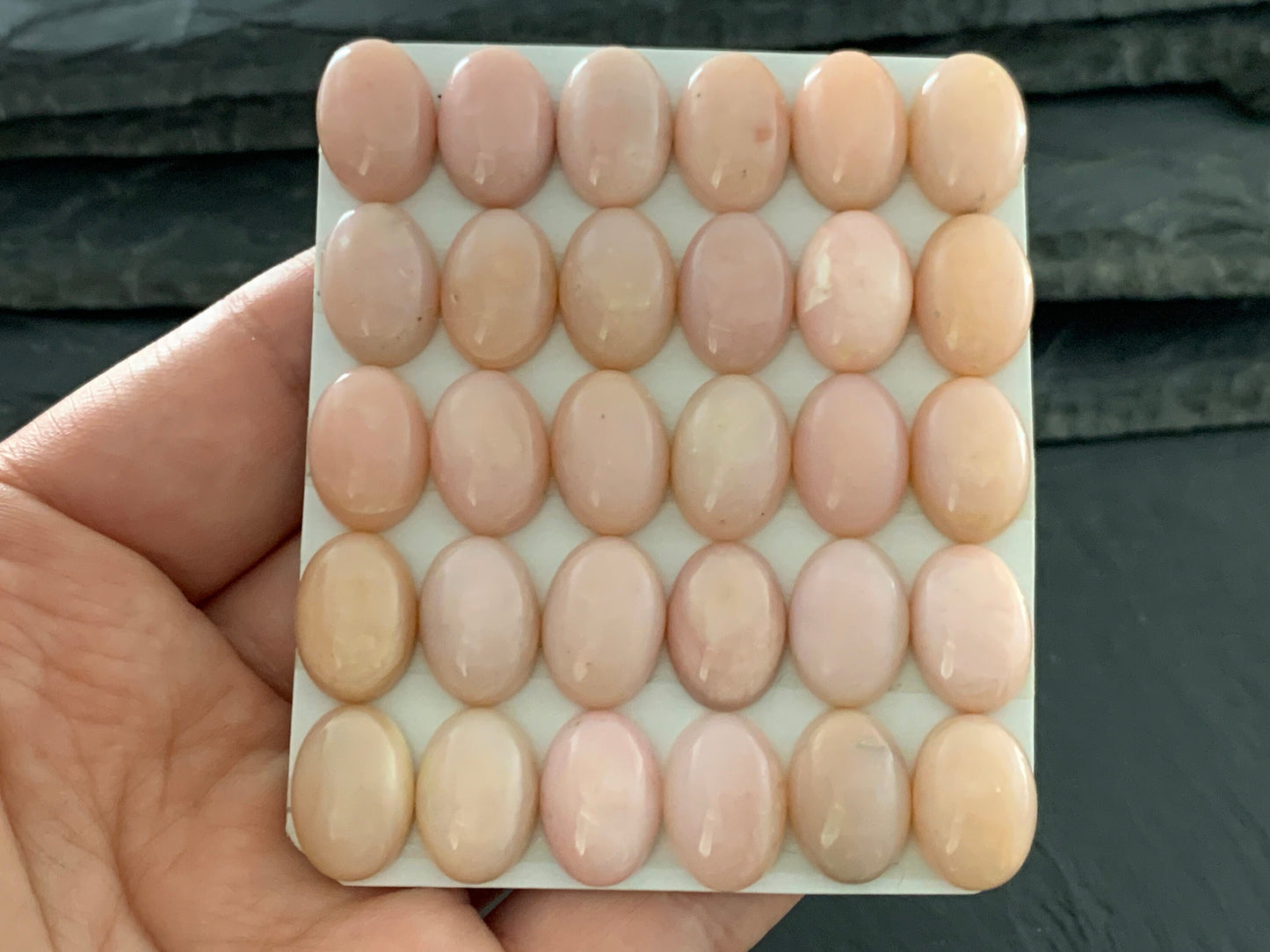 Pink Opal oval 10x14mm Cabochon