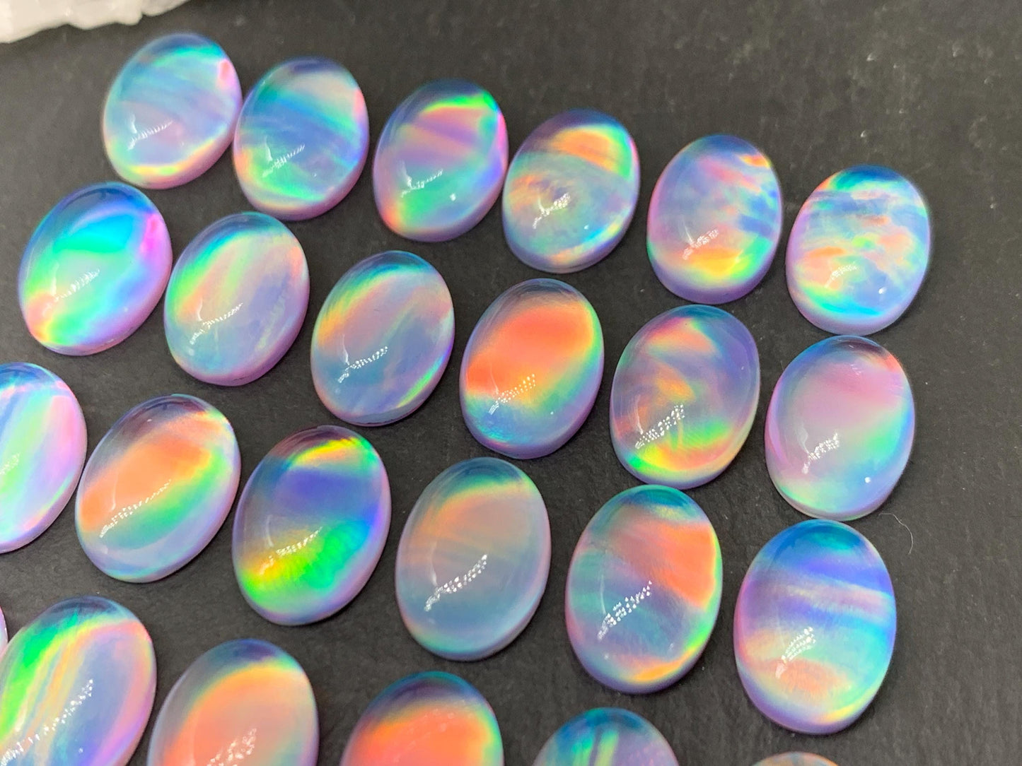 Aurora Opal Oval 10x14mm Doublet Cabochon – Colorful Natural Gemstone