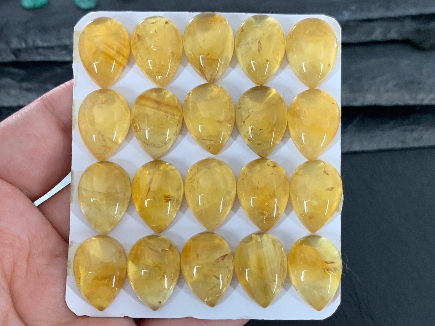Citrine pear 13x18mm cabochon - Calibrated cabochons