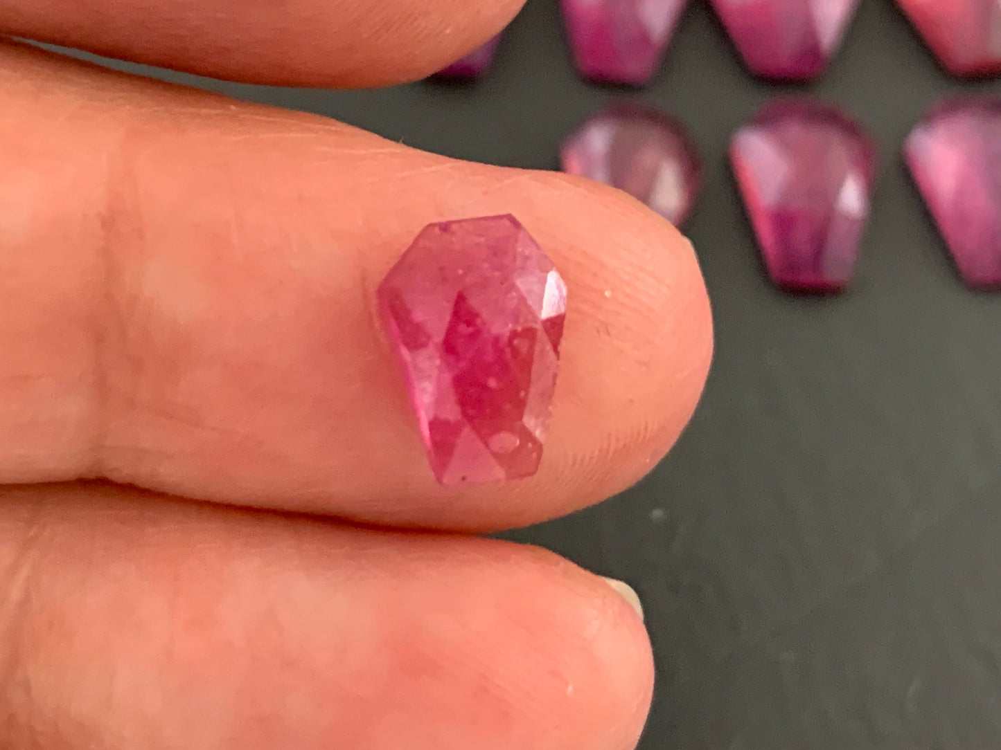 Faceted Thailand Pink Sapphire coffin 9-10mm long cabochon- Select Your cabochon
