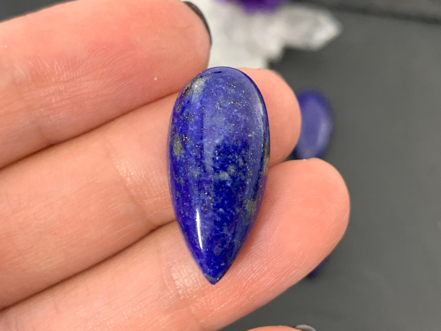 Lapis Lazuli pear 12x25mm cabochon - Calibrated cabochons