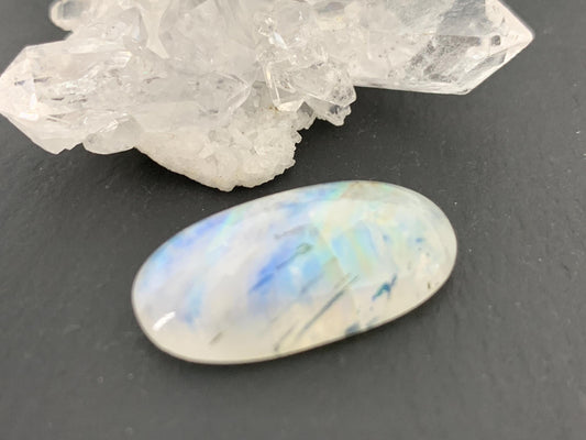 Rainbow Moonstone 25x14x6mm cabochon