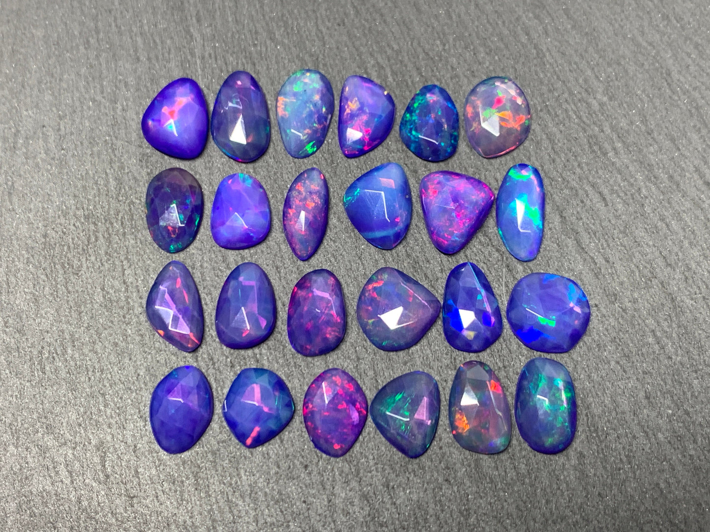 Faceted Purple Ethiopian Opal 10-11mm cabochon
