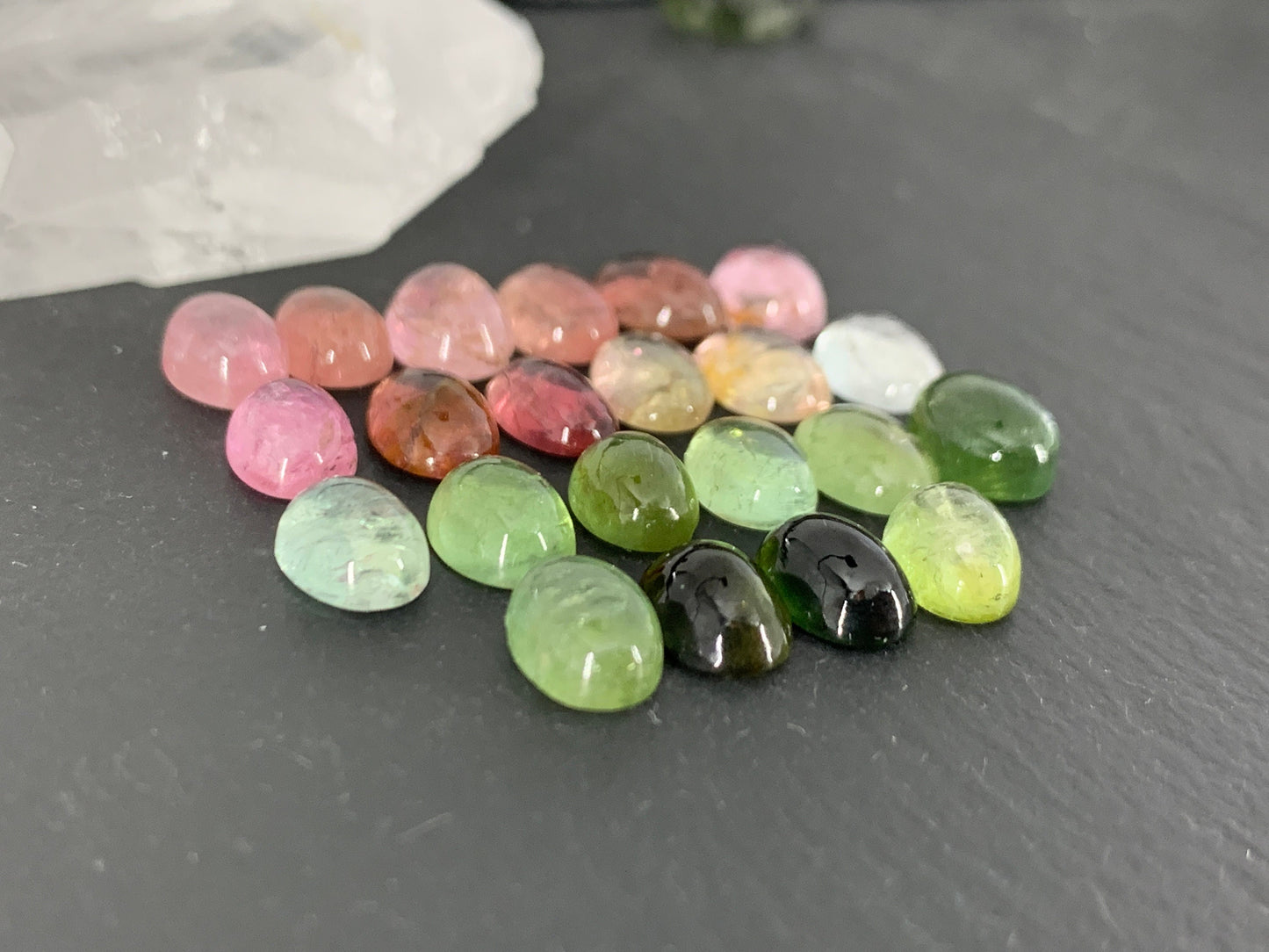 Tourmaline oval 5x7mm cabochon/ select your cabochon