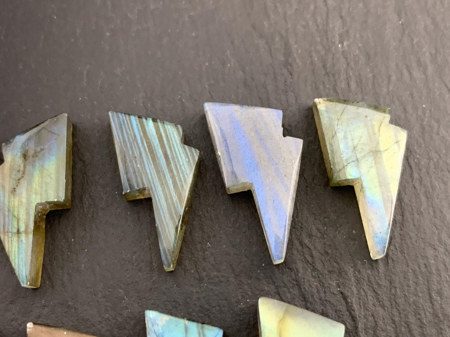 Labradorite lightning bolt 12x19mm cabochon