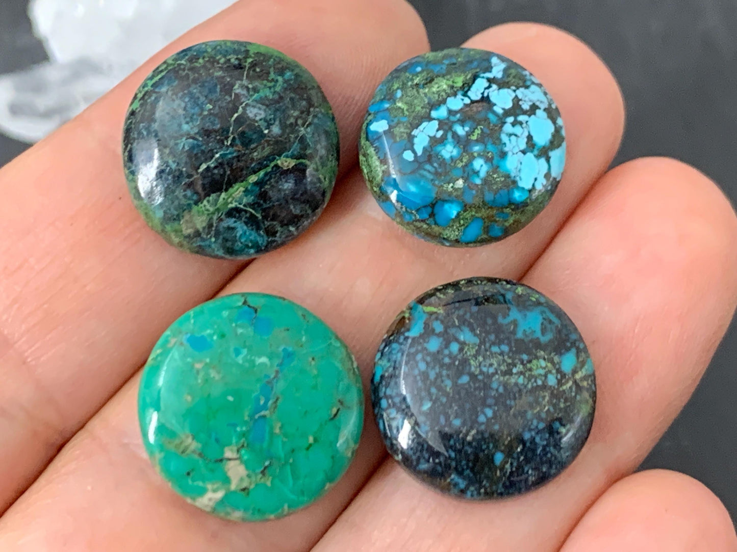 Tibetan Turquoise round 15mm cabochon