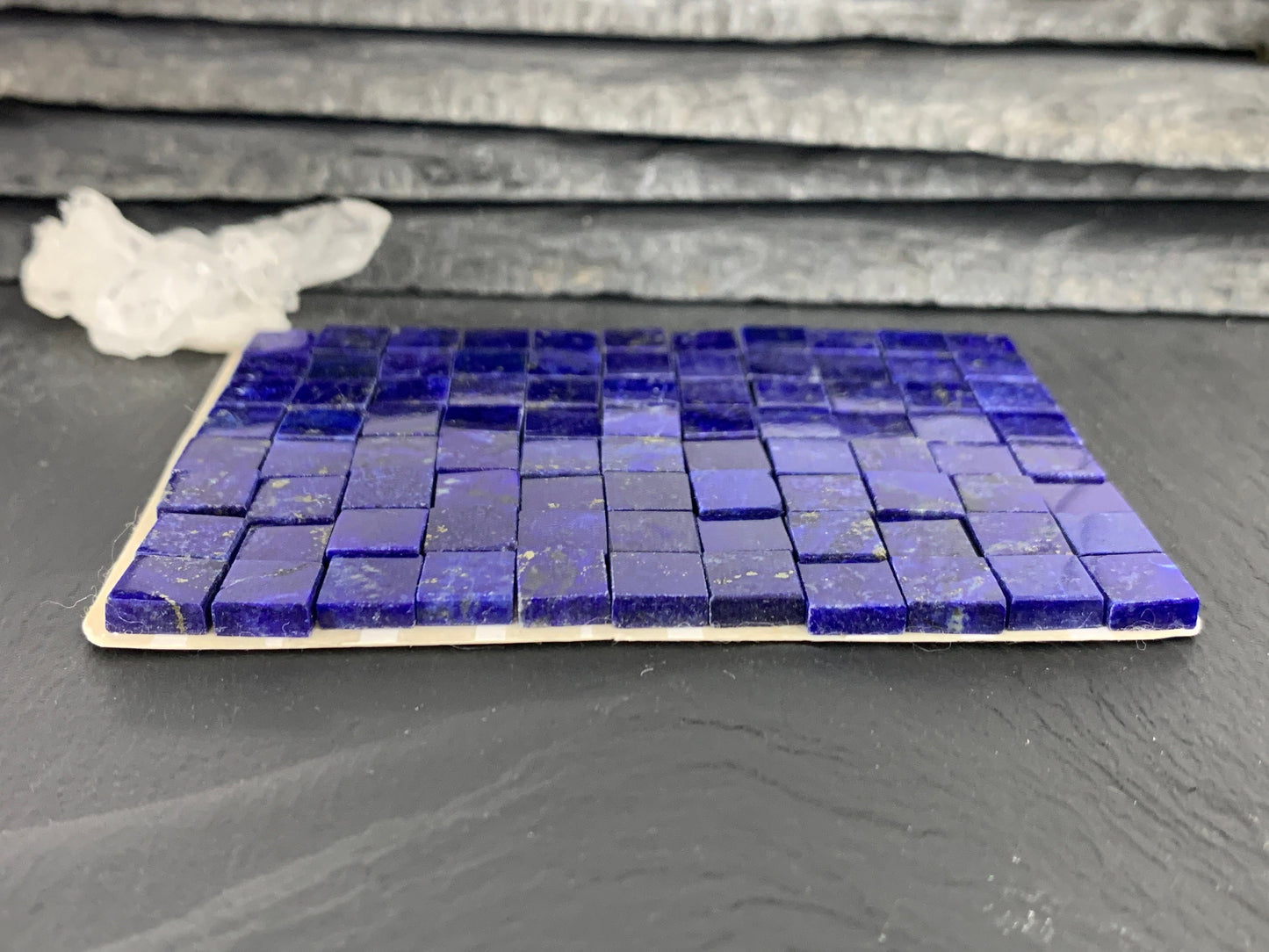 Flat Lapis Lazuli square 8x8mm cabochon - Calibrated cabochons