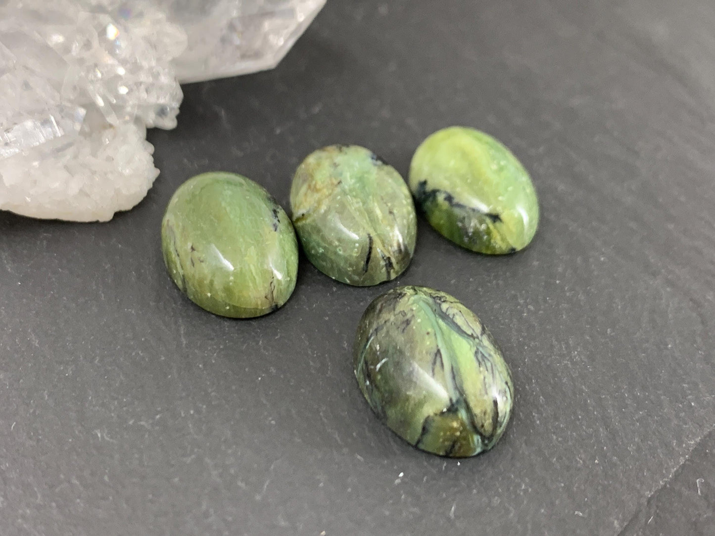 Green Opal oval 10x14mm cabochon