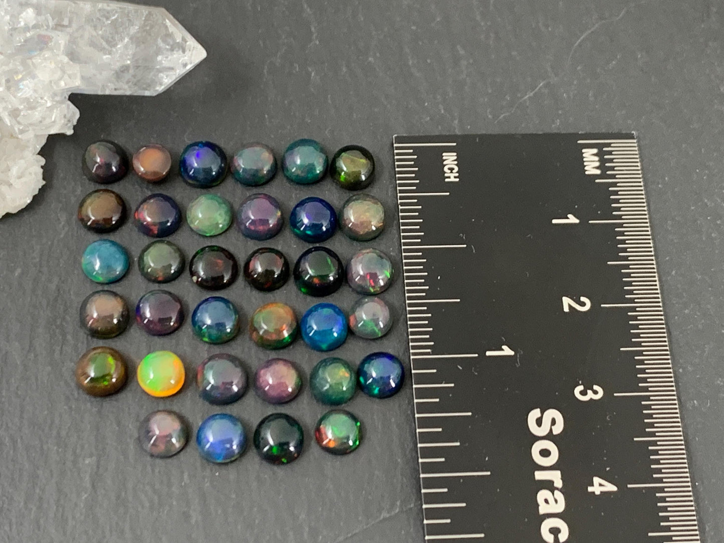 Ethiopian Black Opal Round 5mm Cabochon