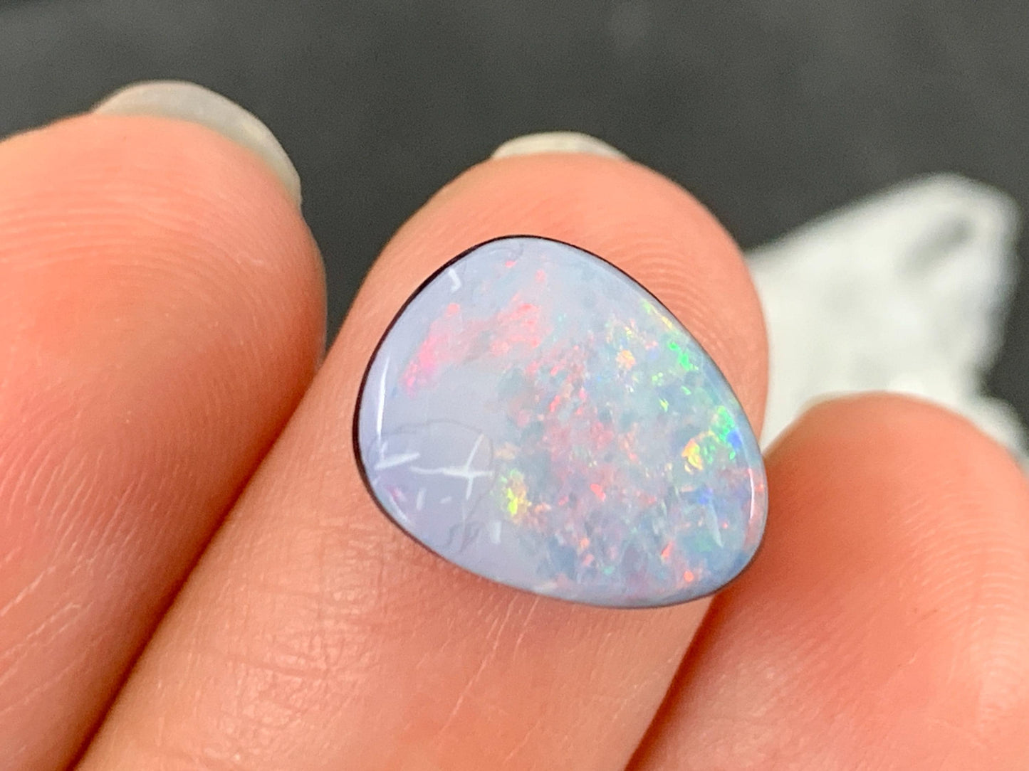 Australian Opal Doublet Cabochon 10x13x5mm Free Form Natural Gemstone