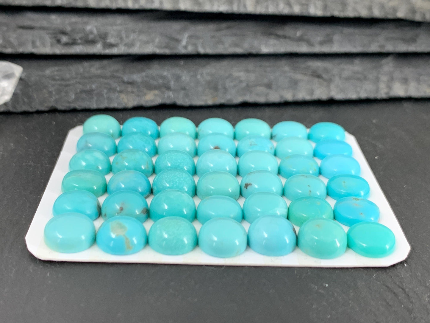 Turquoise round 8mm cabochon - Calibrated cabochons