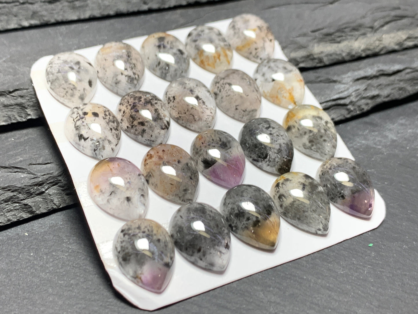 Super 7 pear 12x16mm cabochon - Calibrated cabochons