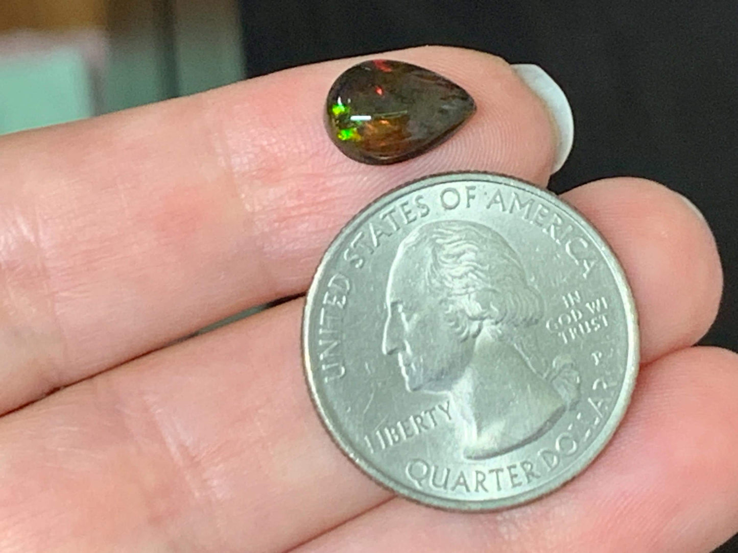 Natural Ethiopian Black Opal 7x11x3.5mm cabochon