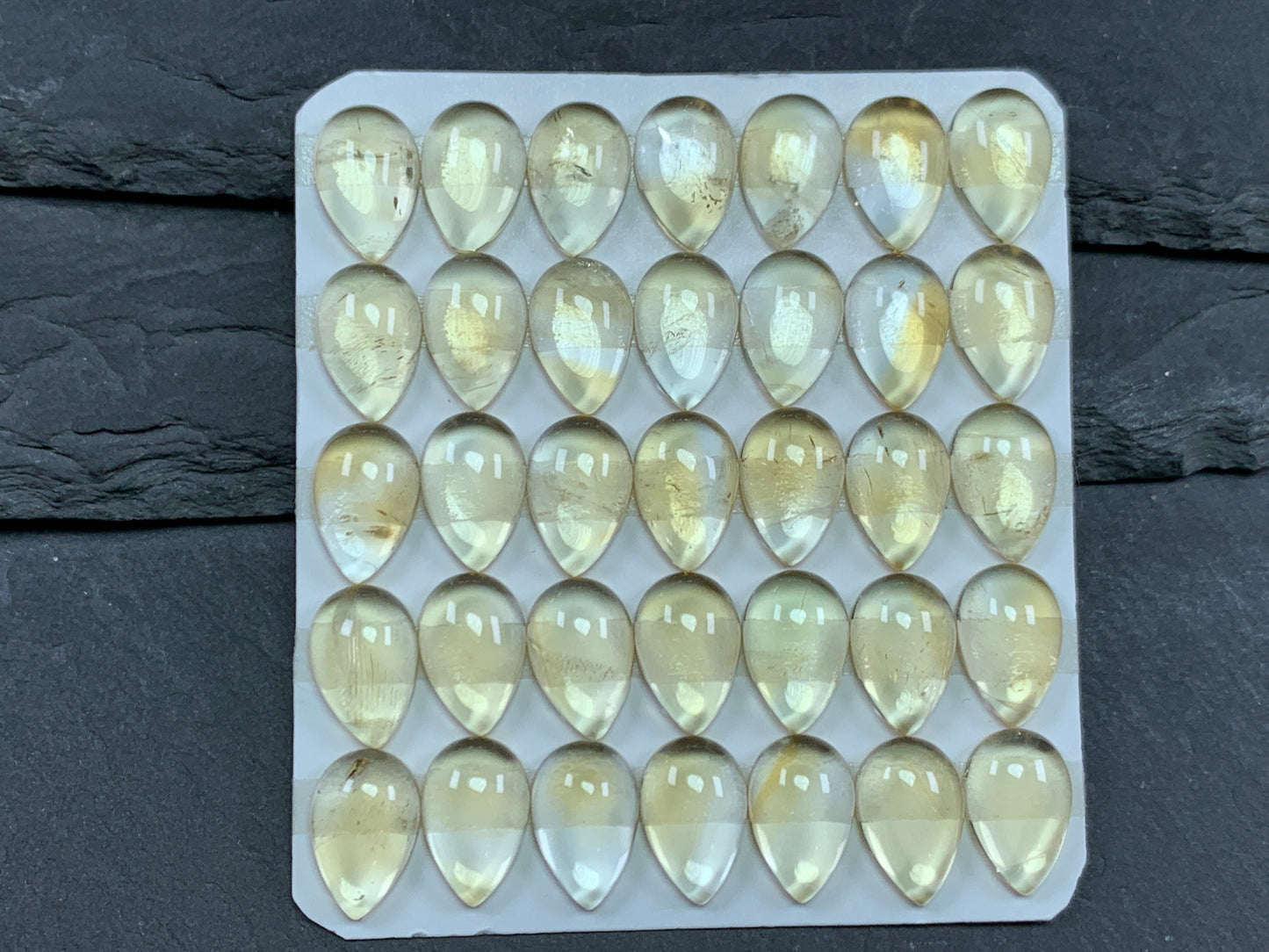 Citrine pear 8x12mm cabochon - Calibrated cabochons