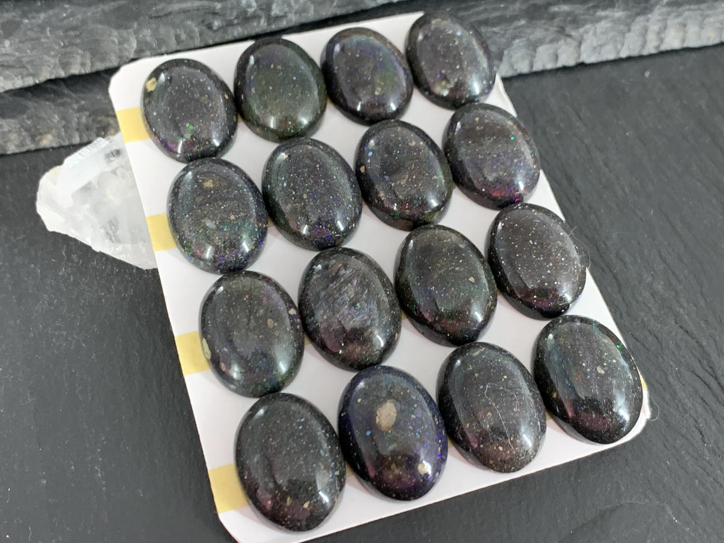 Black Andamooka Opal oval 15x20mm cabochon - Matrix Australian Opal
