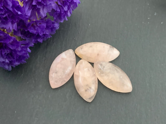 Salmon Morganite marquise 10x20mm cabochon - Calibrated cabochons