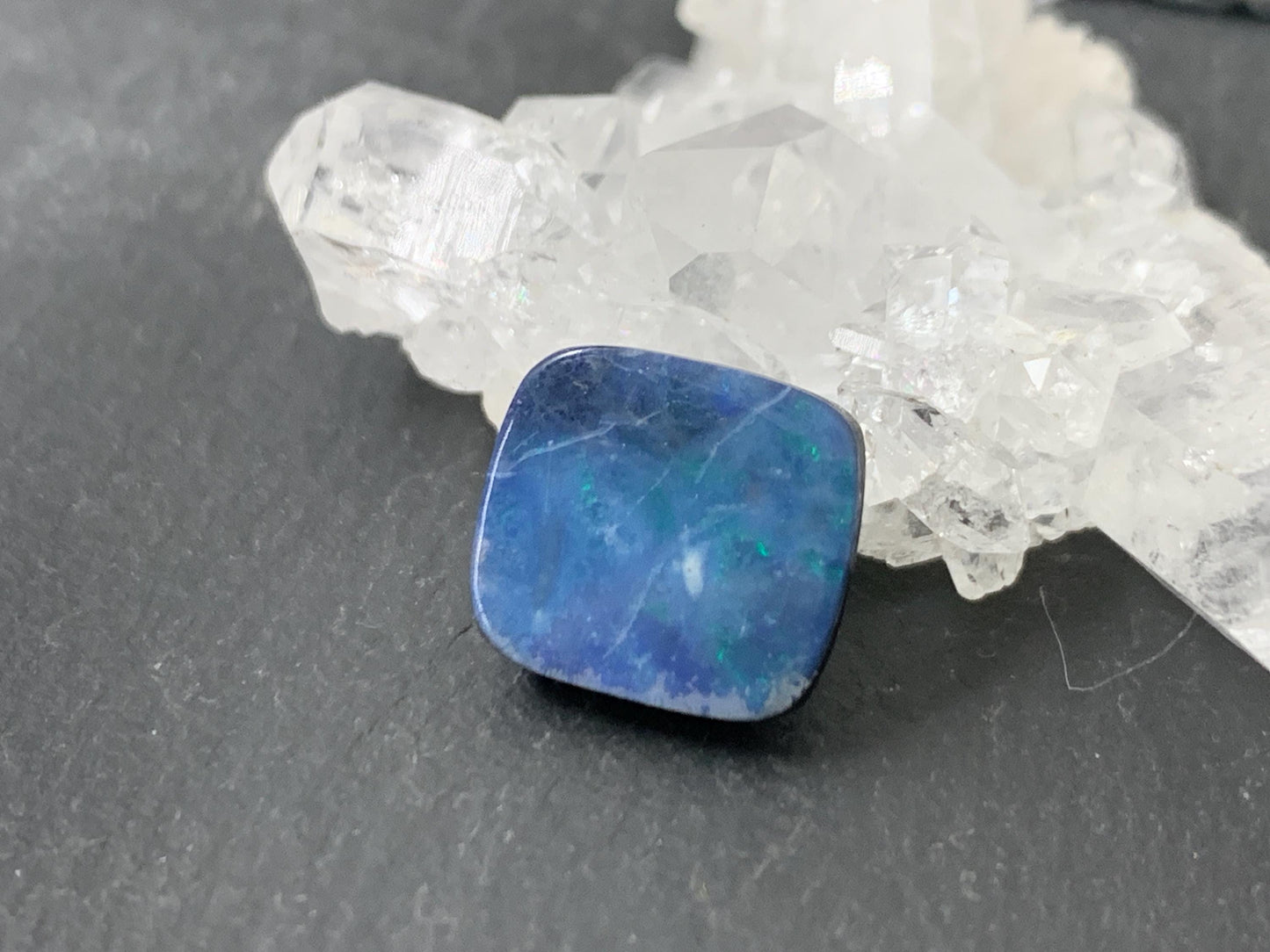Australian Opal doublet 10x12x4mm cabochon