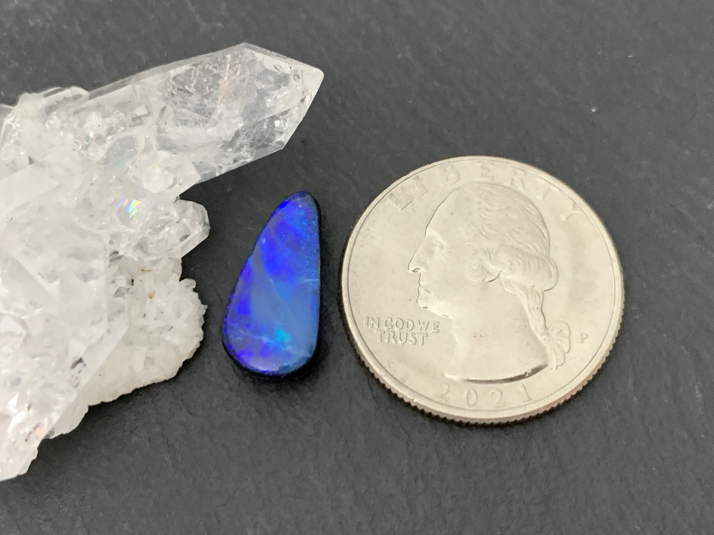 Australian Opal doublet 8x16x4mm cabochon - pear