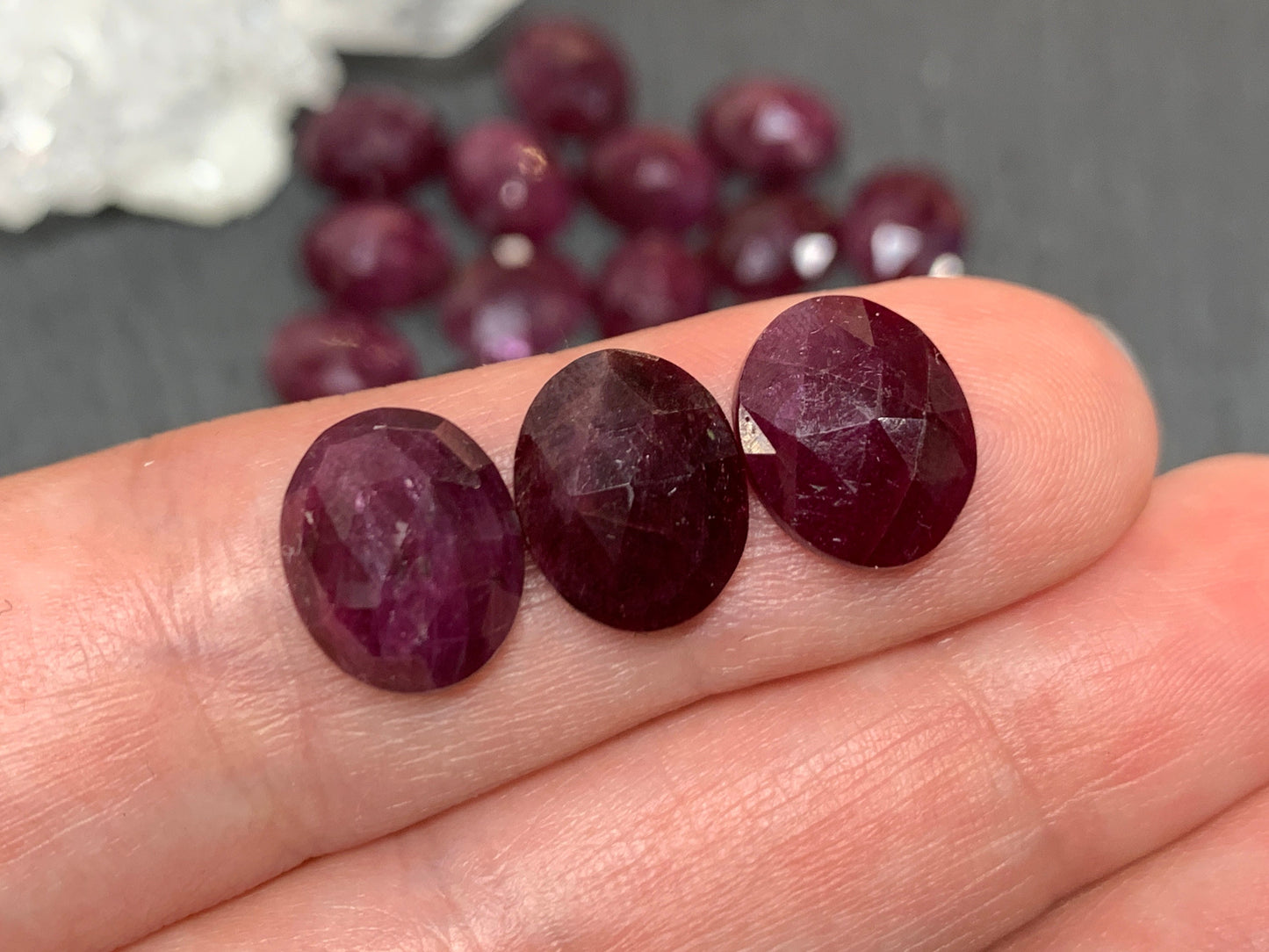 Faceted Ruby oval 9x11mm & 10x14mm cabochon