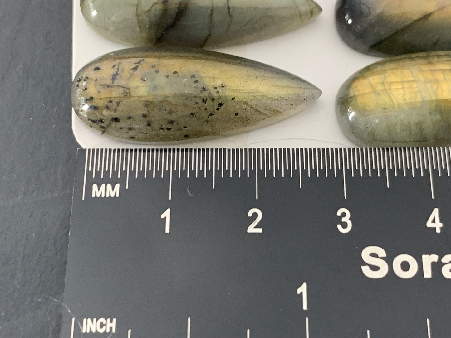 Labradorite pear 12x30mm Cabochon - Calibrated cabochons
