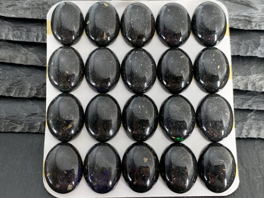 Black Opal oval 15x20mm cabochon- Andamooka Australia-